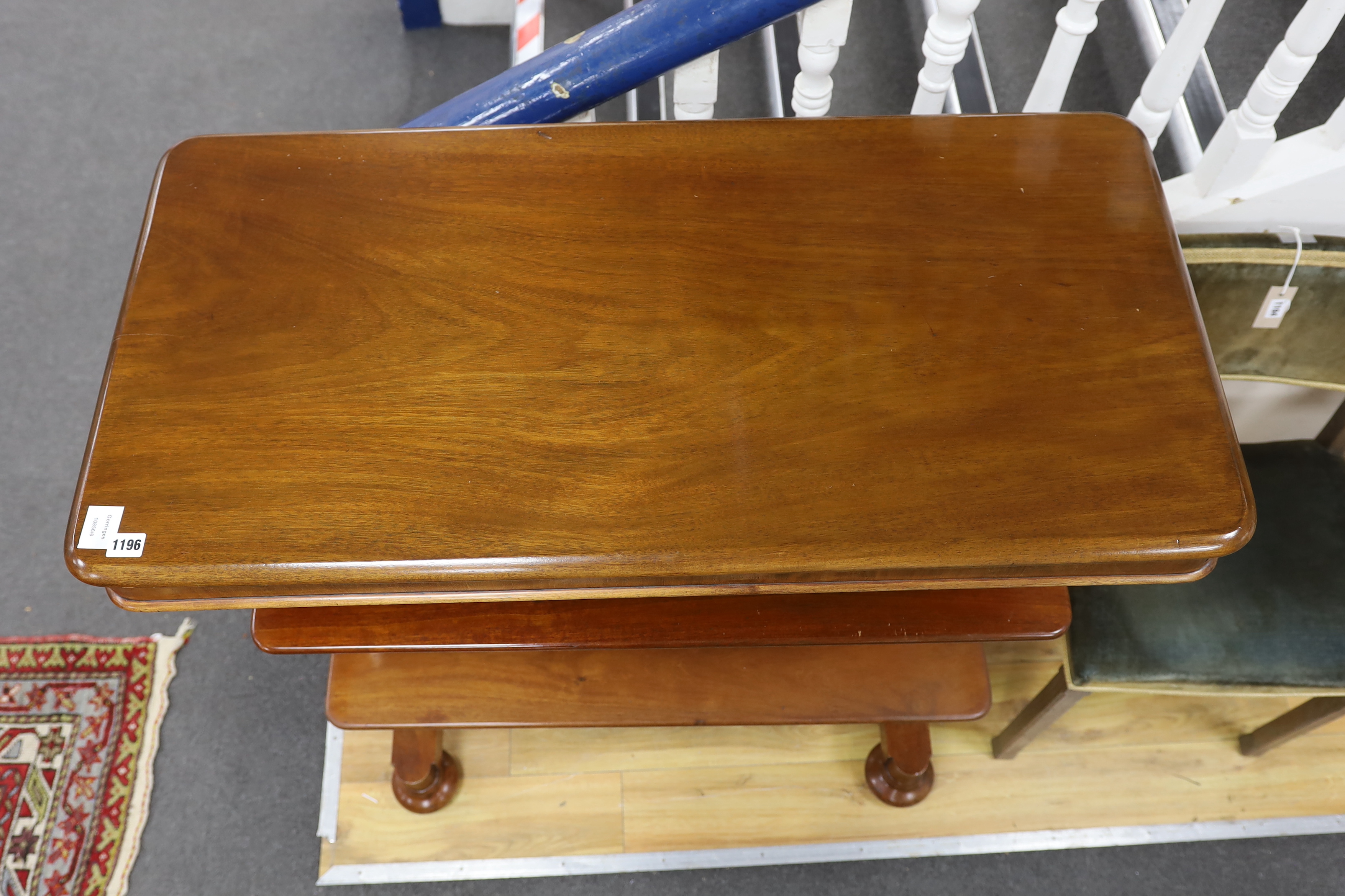 A Victorian mahogany metamorphic buffet, width 104cm, depth 51cm, height extended 111cm